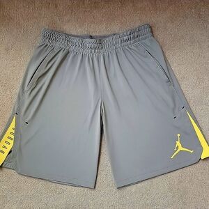 Jordan Men’s Athletic Shorts - Gray with Yellow Accents